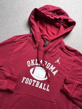 Oklahoma Sooners Hoodie Youth M Red Jordan Football Jumpman Logo Pullover