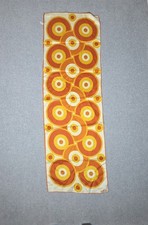 Vintage 1960s VERA Neumann Scarf Orange Yellow Circle Geometric 46x15 In Japan