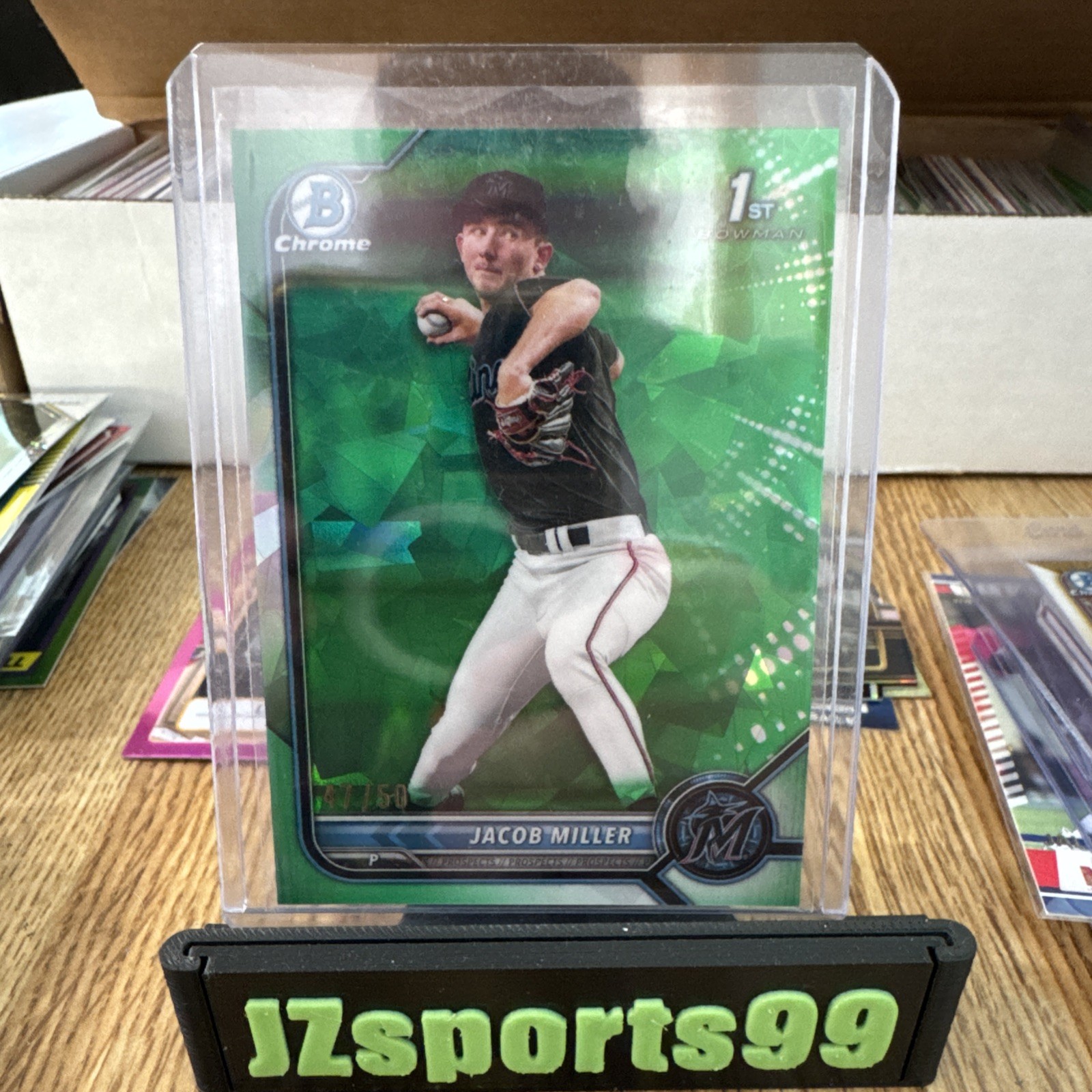 Jacob Miller 2022 Bowman Chrome Draft Sapphire Edition - #BDC-195 Green /50 (RC)