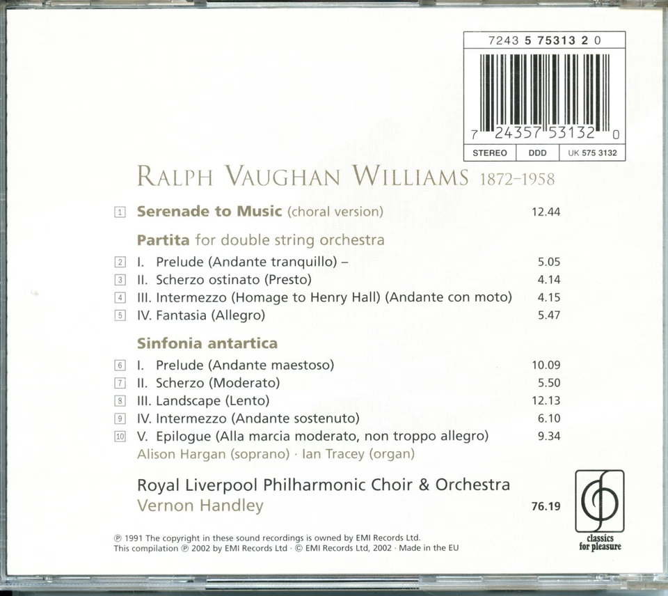 Vernon Handley - Vaughan Williams: Sinfonia Antartica - Image 2 of 3