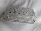 Vintage Anchor Hocking Wexford Clear Pressed Glass Covered Butter Dish Lid