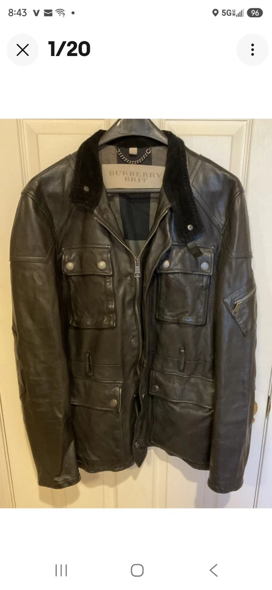 Burberry Leather Outer Shell Black Coats, Jackets & Vests for Men