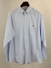 Brooks Brothers Men's Light Blue Striped Oxford Cotton Dress Shirt XXL Non Iron