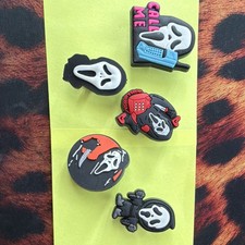 Ghostface Scream Horror Movie PVC Shoe Charms Set of 5 Multicolor for Women