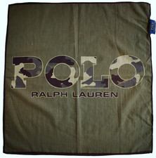 POLO RALPH LAUREN Green CAMO Logo 100 Cotton Bandana Handkerchief
