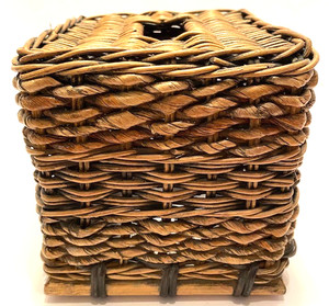 Vintage Wicker/Bamboo Woven Boho/Farmhouse Square Brown 6"x6" Tissue Box Cover