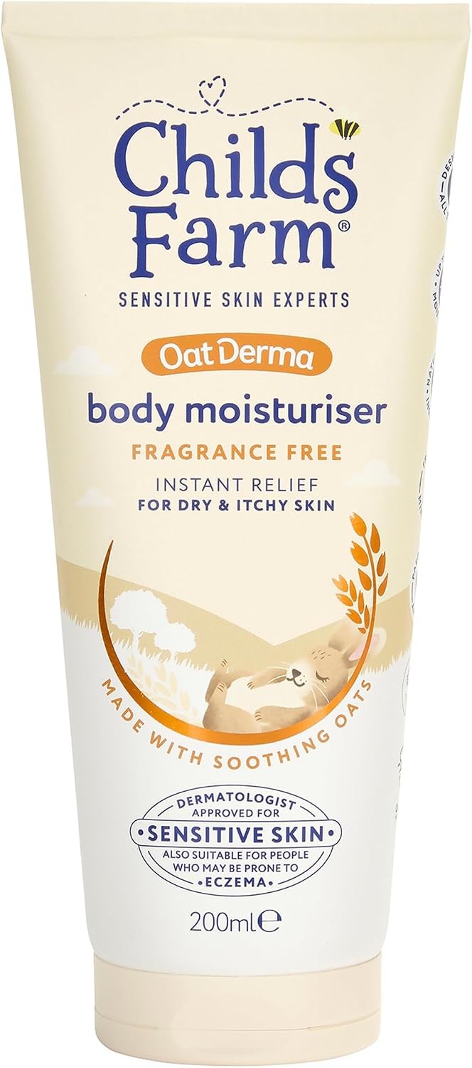 Childs Farm OatDerma Body Moisturiser, Fragrance Free, Soothing Hydration, Sens