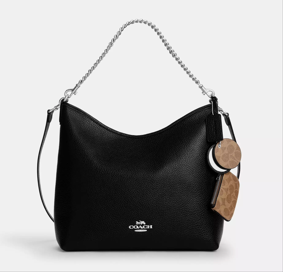 NWT Coach Laurel Large Shoulder Bag With Mirror Charm And Pouch