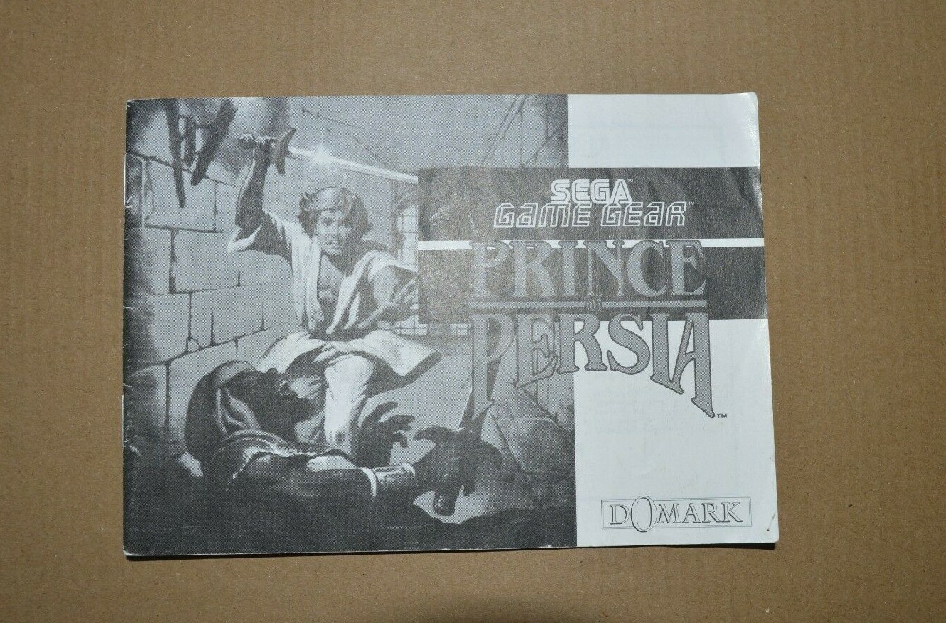 Notice Game Gear / GG Booklet Prince Of Persia PAL authentic original SEGA