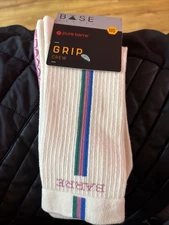 Base  33 Non Slip Grip Crew - Pure Barre Long Stripes NWT Size Medium