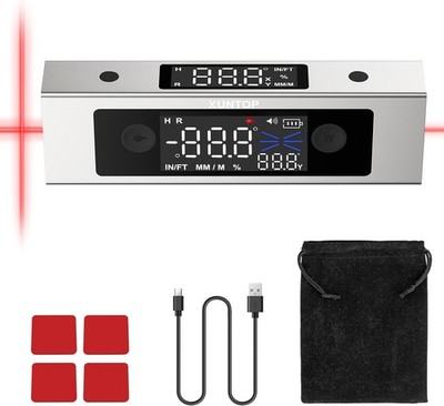 Digital Protractor Inclinometer Dual Laser Spirit Level Dual Axis Level Box