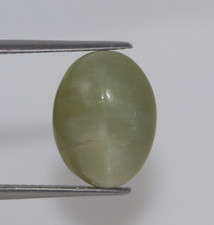 Crisoberillo Ovale Cabina Ovale Sciolto 7,04 Ct Verde Naturale Certificato Gemma
