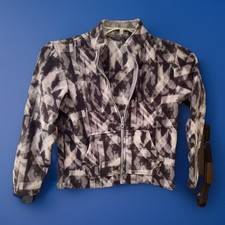 Eddie Bauer Kids Fleece Jacket Size Small 7/8 Gray Camo Pockets Full Zip