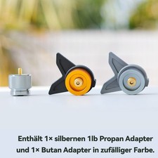 2er Gasadapter Set Propan 1lb & Butan auf EN417 Camping Zubeh&ouml;r