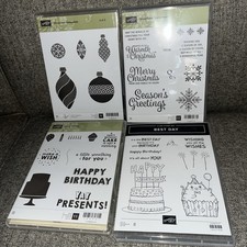 lot 0f 4 Stampin Up Birthday Christmas Snowflakes Cake Ornaments Sets Lot118