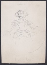 Eliane Celys singer actress chanteuse film Ixelles drawing dessin van Caulaert