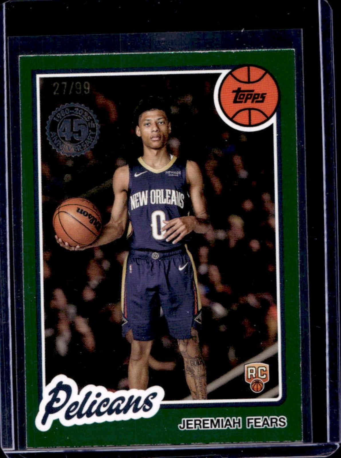 2025-26 Topps Jeremiah Fears 1980-81 RC Green Rookie #27/99 Pelicans