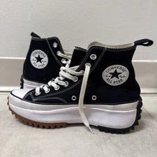 Converse Run Star Chuck Taylor Platform Womens 8.5 Mens 7 Black White  166800C