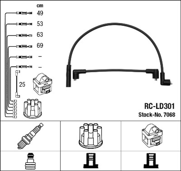 NGK ZüNdleitungssatz 7068 FüR 2108 Samara Forma 2115 2109 21099 Nova 2113 Lada-image