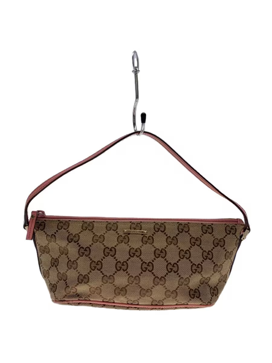 GUCCI GG Canvas Accessory Pouch in Brown All-Over Pattern