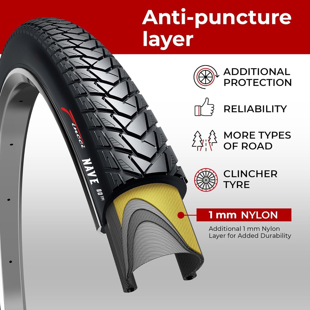 Fincci Copertoni Gomme Bici 700x35c Fincci Coppia Pieghevole