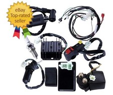 Complete Electrics Wiring Harness CDI Ignition Coil Solenoid Relay Spark Plug Ki