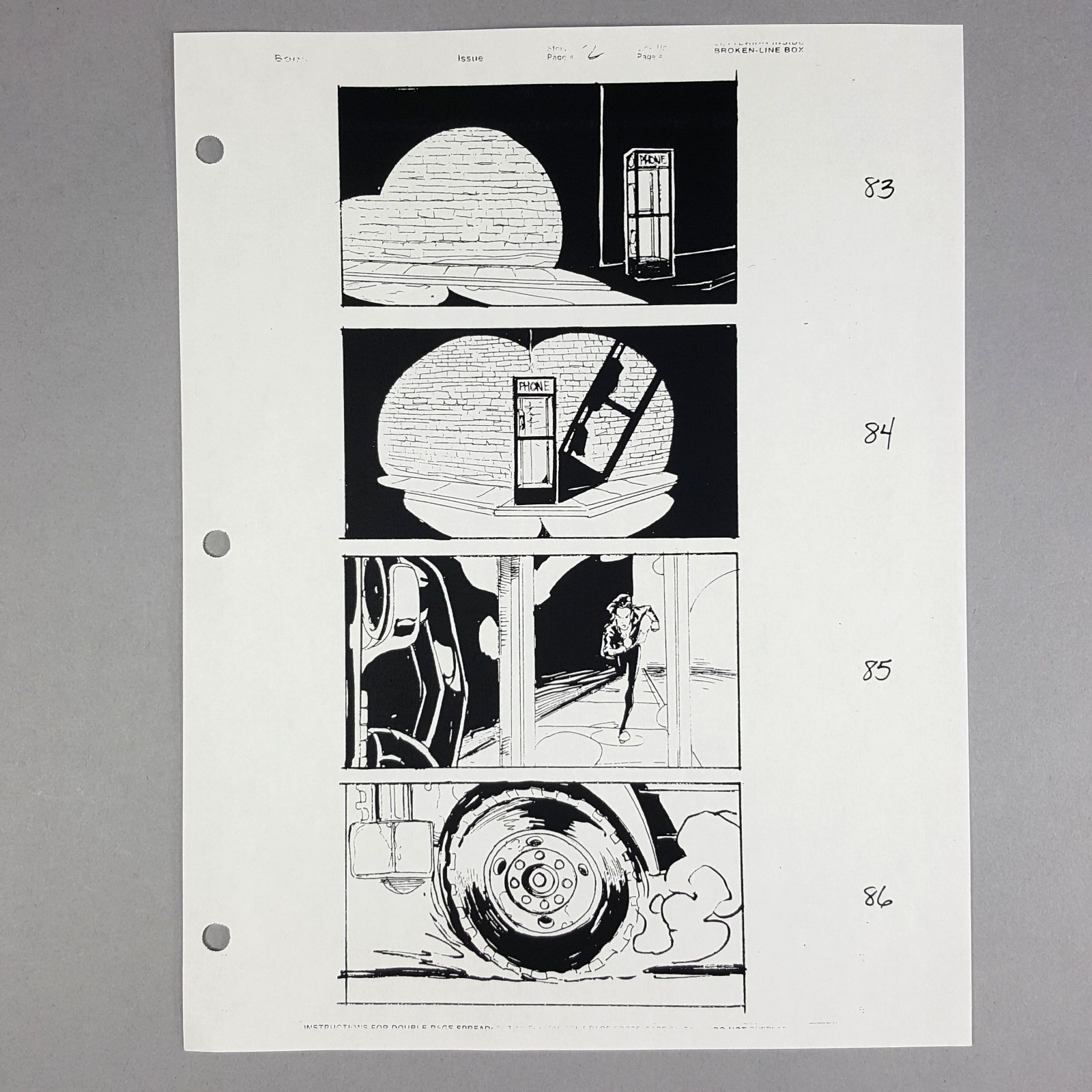 The Matrix Production Used Storyboard Trinity Chase CH83-86 Movie Prop