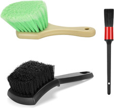 Wheel Rim Tire Brush Set, Soft Stiff Bristle Wash Cleaning Supplies Kit