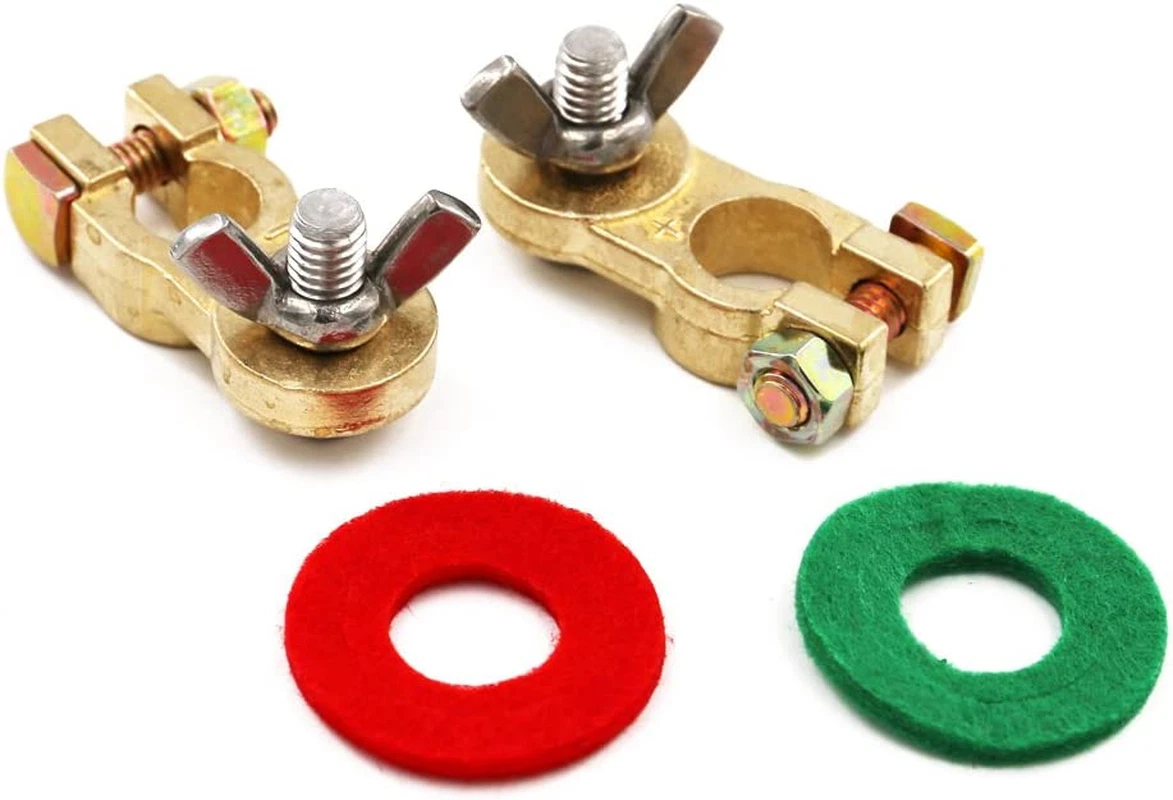 Brass Battery Terminal Connectors 2Pcs Positive Negative Car