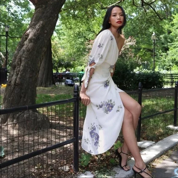 White floral dress outfit cheap