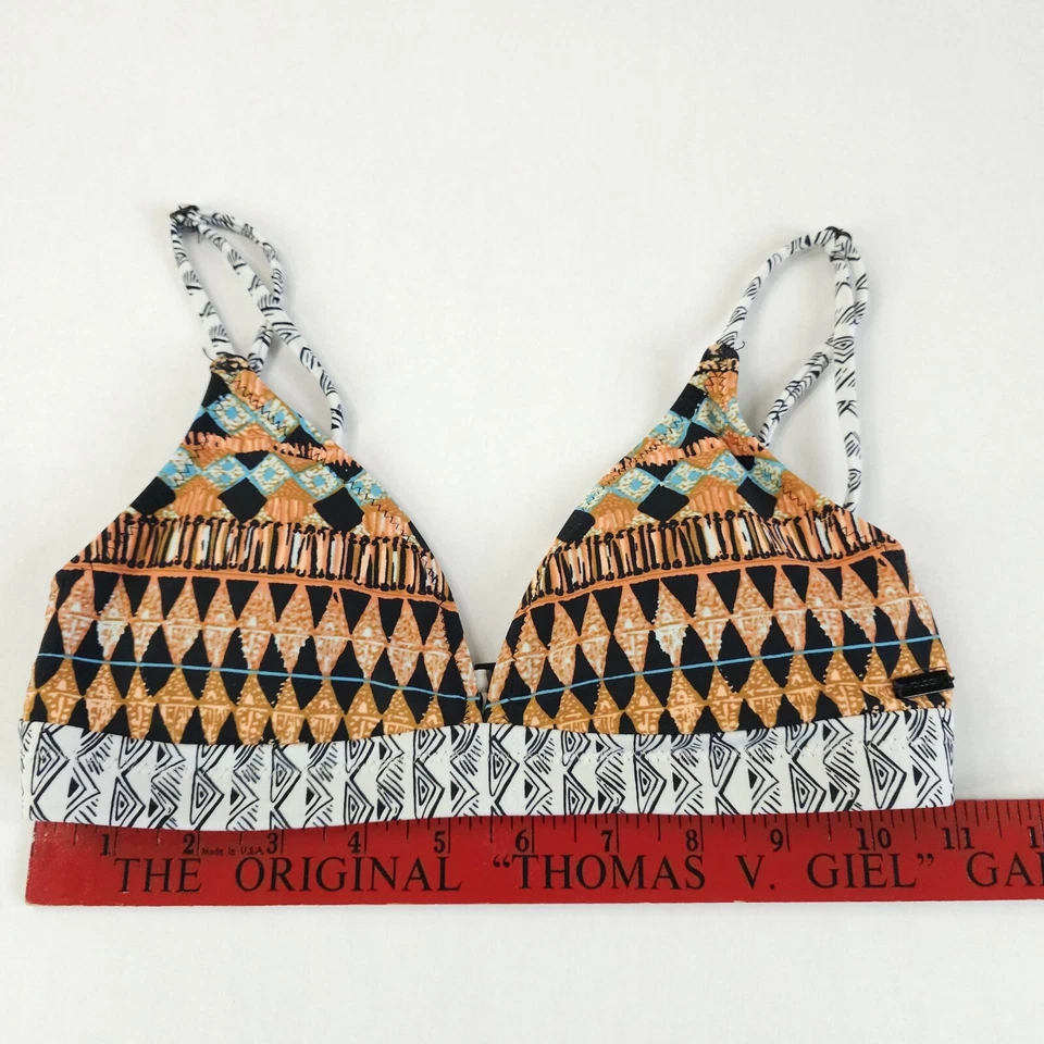 Top de bikini Volcom para mujer XS extra pequeño geométrico Art Deco traje de baño triángulo Foto 4 de 4