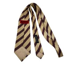 Ferrari Mens Silk Neck Tie Striped Multicolor Graphic Hand Made Spain Designer