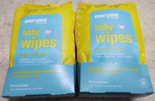 2 New Packs Everyone Baby Wipes Unscented, Cucumber  Aloe 30 Ea  60 Towelettes