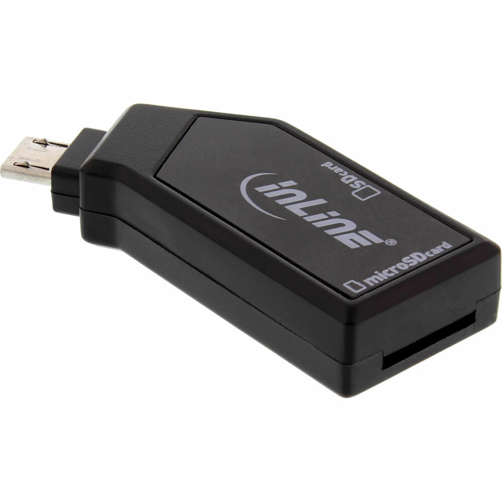 INL InLine® OTG Card Reader Mobil, USB 2.0, lettore schede SD e microSD, Androi