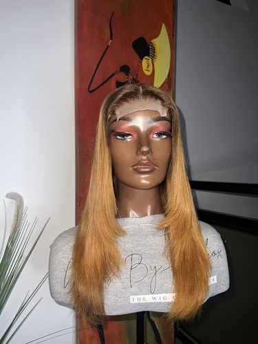 16” 4x4 2 Tone Lace Closure Brazilian Hair Straight Wig With Layers- SALE - Picture 17 of 22