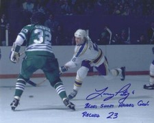 Signed  8x10 LARRY PATEY St Louis Blues Autographed Photo - COA