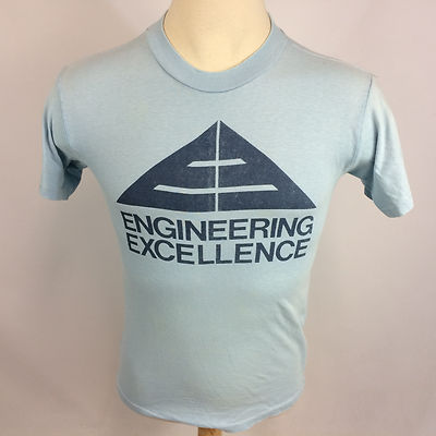 Vintage 70's Black Anvil Tag Distressed Worn Faded Engineering Whistler T Shirt 