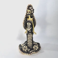 CATRINA BRIDE Huichol Beaded Figure Day of the Dead Signed Mexican Folk Art
