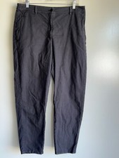 Eileen Fisher Organic Cotton Hemp Gray Cropped Tapered Leg Pants Size 12