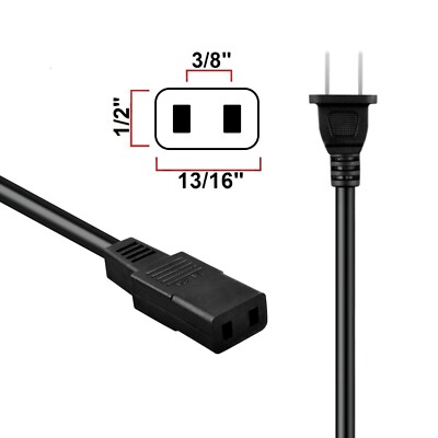 2-Pin AC Power Supply Cord Cable For Yamaha Model PS-6100 & PSR