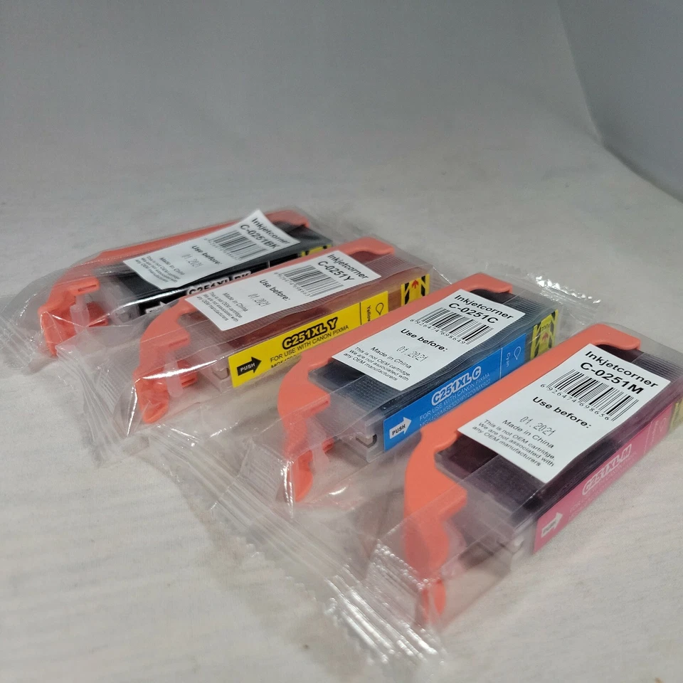 4 Inkjetcorner C-0251BK C-0251C C-0251M C-0251Y Ink Cartridge Expired 1/21 - Image 4 of 4