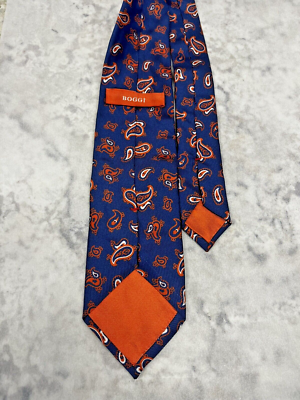 BOGGI MILANO BLEU PAISLEY Men's Tie Classic 100% Silk SZ 3.25