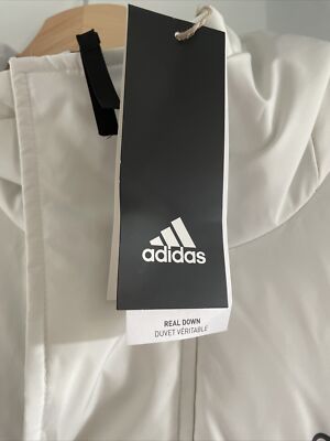 adidas 3 stripes long down parka