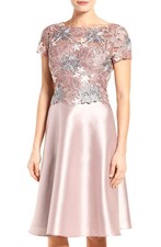 Adrianna Papell Guipure Lace Mikado Dress Sz 4 229 231