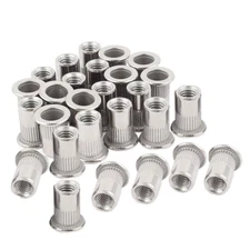 40pcs M6 Rivet Nuts Stainless Steel Threaded Insert Nutsert Rivnuts M6-1.0 Th...
