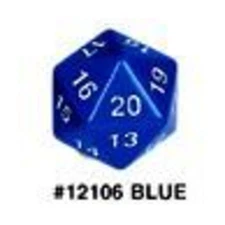 Koplow Jumbo Dice d20 55mm - Blue w/White (Spindown) NM