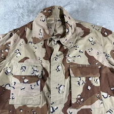 VTG US Army Coat Mens L Desert Chocolate Chip Camo BDU Field Military 80s Chore