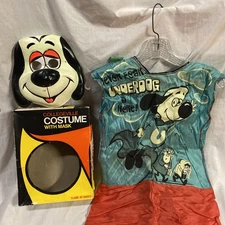 1974 UNDERDOG HALLOWEEN COSTUME Collegeville LEONARDO TTV Cartoon Simon Bar