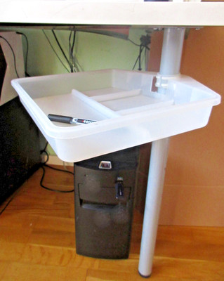 IKEA VIKA CURRY Schreibtisch-Utensilien-Tablett unterm Tisch eindrehbar vintage