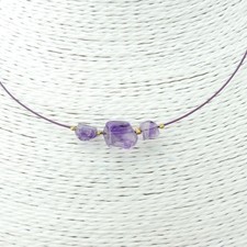 Amythest Handcrafted Wire Necklace